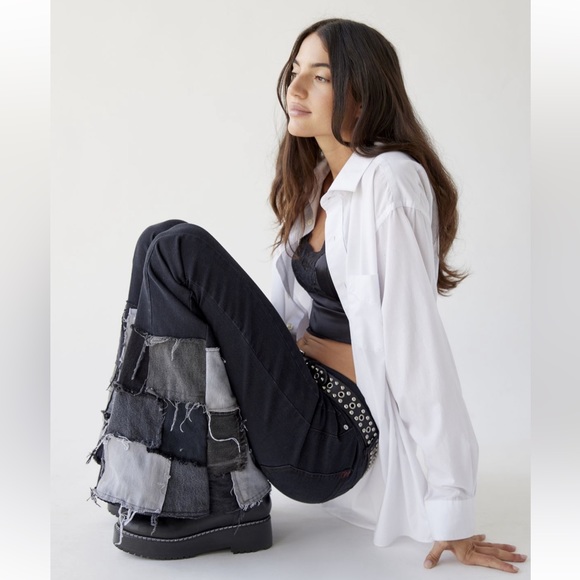 NWT UO Patchwork Y2K Vintage Flare Jeans FINAL PRICE NO OFFERS - Picture 2 of 6